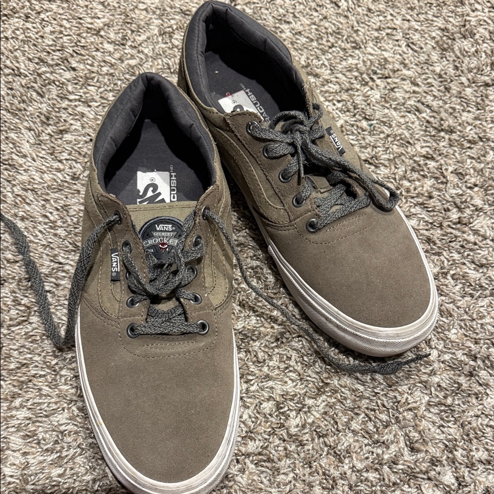 Vans Olive Green Suede Low-Top Sneakers